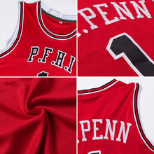 Charger l'image dans la galerie, Custom Red White-Black Authentic Throwback Basketball Jersey