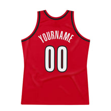 Charger l'image dans la galerie, Custom Red White-Black Authentic Throwback Basketball Jersey