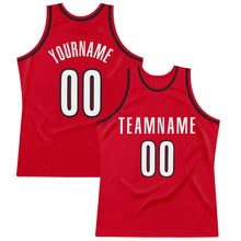 Charger l'image dans la galerie, Custom Red White-Black Authentic Throwback Basketball Jersey