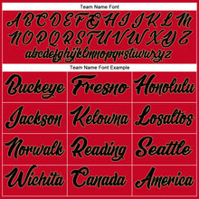 Load image into Gallery viewer, Custom Red Black-Old Gold Authentic Throwback Basketball Jersey