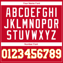 Загрузить изображение в средство просмотра галереи, Custom Red White-Gold Authentic Throwback Basketball Jersey