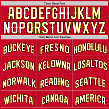 Загрузить изображение в средство просмотра галереи, Custom Red White-Gold Authentic Throwback Basketball Jersey