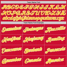 Load image into Gallery viewer, Custom Red Gold-White Authentic Throwback Basketball Jersey