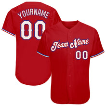 Load image into Gallery viewer, Custom Red White-Royal Authentic Baseball Jersey