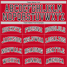 Load image into Gallery viewer, Custom Red Black-White Authentic Throwback Basketball Jersey
