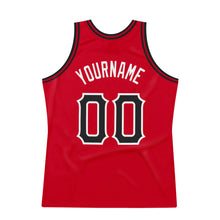 Load image into Gallery viewer, Custom Red Black-White Authentic Throwback Basketball Jersey