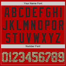 Load image into Gallery viewer, Custom Red Camo-Black Authentic Baseball Jersey