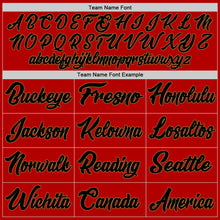 Load image into Gallery viewer, Custom Red Black-Old Gold Authentic Baseball Jersey