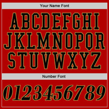 Load image into Gallery viewer, Custom Red Black-Old Gold Authentic Baseball Jersey