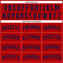 Load image into Gallery viewer, Custom Red Navy Authentic Baseball Jersey