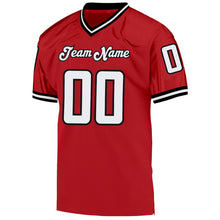 Загрузить изображение в средство просмотра галереи, Custom Red White-Black Mesh Authentic Throwback Football Jersey