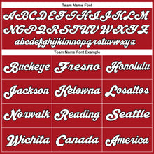 Загрузить изображение в средство просмотра галереи, Custom Red White-Black Mesh Authentic Throwback Football Jersey