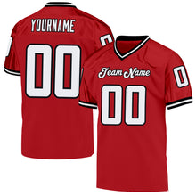 Загрузить изображение в средство просмотра галереи, Custom Red White-Black Mesh Authentic Throwback Football Jersey