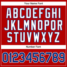 Load image into Gallery viewer, Custom Red White Pinstripe Royal-White Authentic Baseball Jersey