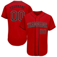 Load image into Gallery viewer, Custom Red Black-Gray Authentic Drift Fashion Baseball Jersey