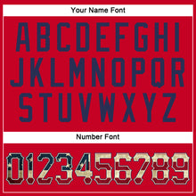 Load image into Gallery viewer, Custom Red Vintage USA Flag-Black Authentic Throwback Basketball Jersey