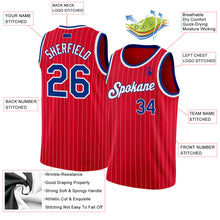 Charger l'image dans la galerie, Custom Red White Pinstripe Royal-White Authentic Basketball Jersey