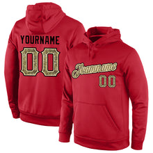 Load image into Gallery viewer, Custom Stitched Red Camo-Cream Sports Pullover Sweatshirt Hoodie
