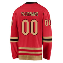 Charger l'image dans la galerie, Custom Red Old Gold-Black Hockey Jersey