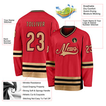 Charger l'image dans la galerie, Custom Red Old Gold-Black Hockey Jersey