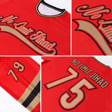 Charger l'image dans la galerie, Custom Red Old Gold-Black Hockey Jersey