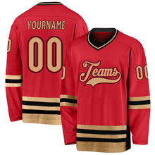 Charger l'image dans la galerie, Custom Red Old Gold-Black Hockey Jersey