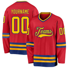 Charger l'image dans la galerie, Custom Red Gold-Royal Hockey Jersey