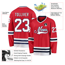 Charger l'image dans la galerie, Custom Red White-Navy Hockey Jersey