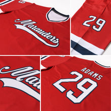 Charger l'image dans la galerie, Custom Red White-Navy Hockey Jersey
