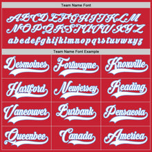 Load image into Gallery viewer, Custom Red White-Light Blue Hockey Jersey