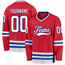 Charger l'image dans la galerie, Custom Red White-Royal Hockey Jersey