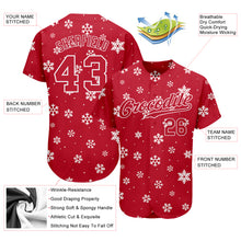Charger l'image dans la galerie, Custom Red Red-White Christmas 3D Authentic Baseball Jersey
