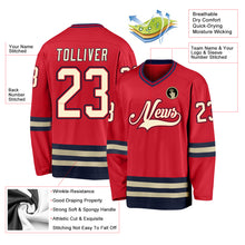 Charger l'image dans la galerie, Custom Red Cream-Navy Hockey Jersey