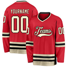 Charger l'image dans la galerie, Custom Red Cream-Black Hockey Jersey