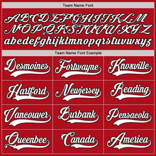 Load image into Gallery viewer, Custom Red White-Black Authentic Baseball Jersey