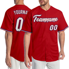 Load image into Gallery viewer, Custom Red White-Royal Authentic Baseball Jersey