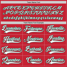 Load image into Gallery viewer, Custom Red White-Green Hockey Jersey