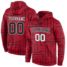 Charger l'image dans la galerie, Custom Stitched Red Black-White 3D Pattern Halloween Sports Pullover Sweatshirt Hoodie