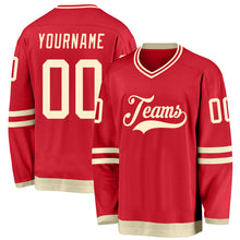 Charger l'image dans la galerie, Custom Red Cream Hockey Jersey