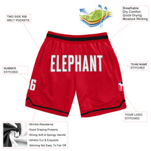 Загрузить изображение в средство просмотра галереи, Custom Red White-Gray Authentic Throwback Basketball Shorts