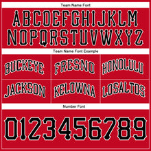 Load image into Gallery viewer, Custom Red Black-White Authentic Throwback Basketball Shorts