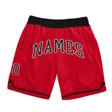 Load image into Gallery viewer, Custom Red Black-White Authentic Throwback Basketball Shorts