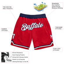 Charger l'image dans la galerie, Custom Red White-Navy Authentic Throwback Basketball Shorts