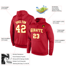 Load image into Gallery viewer, Custom Stitched Red White-Gold Sports Pullover Sweatshirt Hoodie
