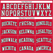 Load image into Gallery viewer, Custom Red White-Green Authentic Throwback Basketball Jersey