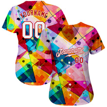 Load image into Gallery viewer, Custom Red White-Red 3D Pattern Design Geometric Graffiti Authentic Baseball Jersey