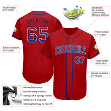 Load image into Gallery viewer, Custom Red Royal-White Authentic Drift Fashion Baseball Jersey