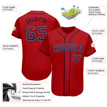 Load image into Gallery viewer, Custom Red Navy-Gray Authentic Drift Fashion Baseball Jersey