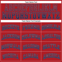 Load image into Gallery viewer, Custom Red Navy-Gray Authentic Drift Fashion Baseball Jersey