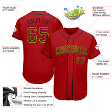 Load image into Gallery viewer, Custom Red Black-Gold Authentic Drift Fashion Baseball Jersey